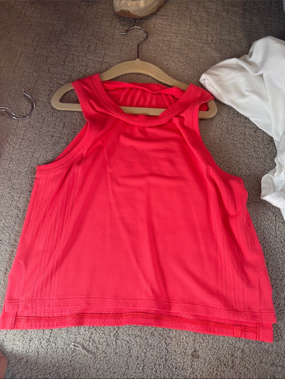 lululemon athletica Bright Neon Coral Mesh Tank Top